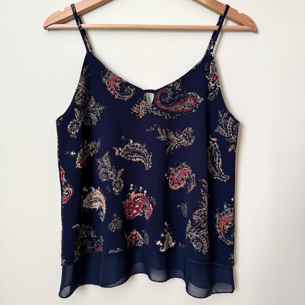 2009 Vintage Blue and Gold Floral Sleeveless Camisole. Only Worn 1 Time!